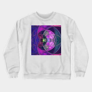 Mosaic Kaleidoscope Flower Pink Purple and Green Crewneck Sweatshirt